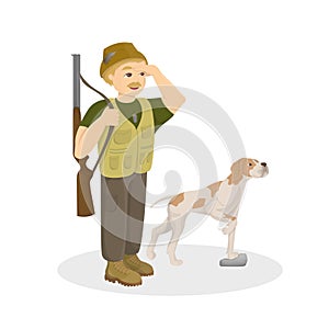 Hunter with dog.