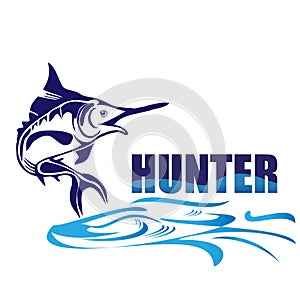 Hunter fish logo