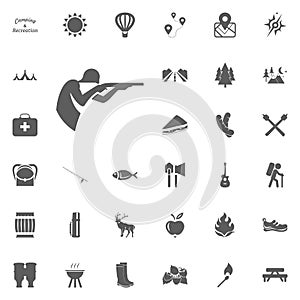 Hunter icon. Camping and outdoor recreation icons set