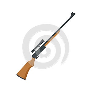 Hunter rifle icon, flat style