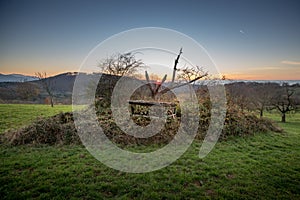 Hunter's blind in German landscape