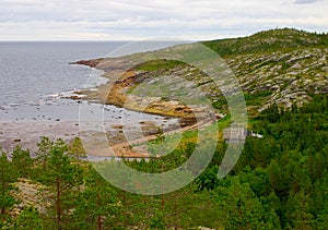 Hunter's cabin in the bay of White Sea, Russia