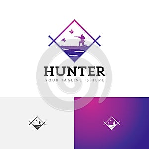 Hunter Shot Duck Hunting Season Vintage Style Logo