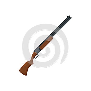 Hunter shotgun icon, flat style