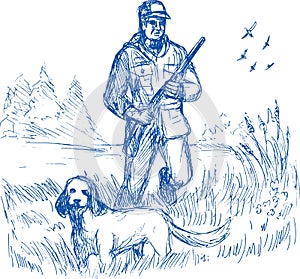 Hunter trained pointer gun dog