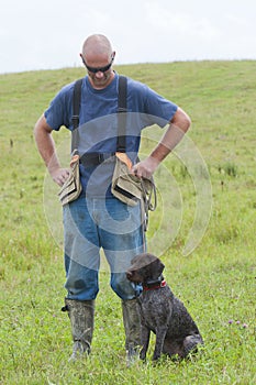 Hunter training his dog