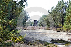 Hunters cabin in fall