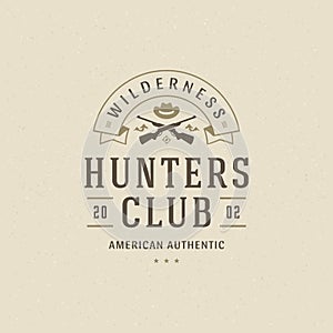 Hunters club logo emblem vector illustration