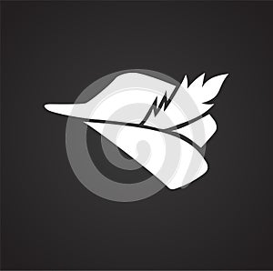 Hunters hat icon on black background for graphic and web design, Modern simple vector sign. Internet concept. Trendy symbol for