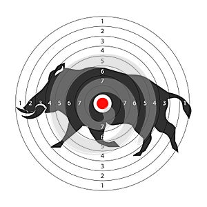 Hunting animal target vector icon template for aper hog hunt training photo