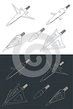 Hunting arrowheads isometric blueprints