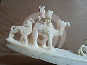 Hunting bone elephant and Tiger