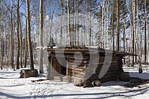 Hunting camp, 19th century. Irkutsk architectural and ethnographic museum `Taltsy`