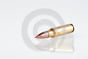 Hunting cartridges of caliber on a white background. 308 Win