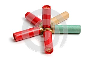 The hunting cartridges on the white