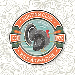 Hunting club badge. Eat, sleep, hunt. Vector. Concept for shirt or label, print, stamp, badge, tee. Vintage typography