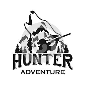 Hunting club or hunt adventure logo template