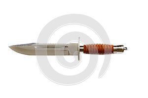 Hunting dagger knife with decorative shell isolated on a white background. Vintage dagger on white background. Dagger mockup on wh