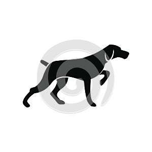 Hunting dog black simple icon