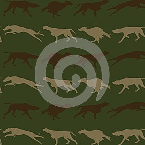 Hunting dogs seamless background