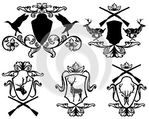 Hunting emblems vector