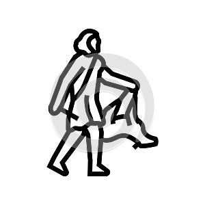 hunting gathering human evolution line icon vector illustration