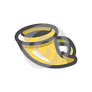 Hunting gold Horn Vector icon Cartoon illustration