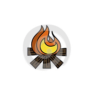 Hunting icon. Bonfire