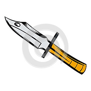 Hunting knife icon cartoon