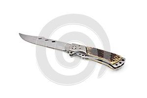 Hunting knife on white background