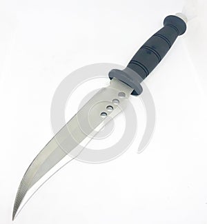 Hunting knives and sheaths, white background photo