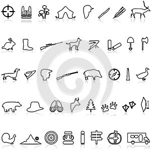 Hunting line icons