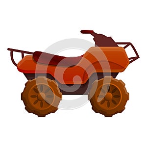 Hunting quad bike icon, cartoon style