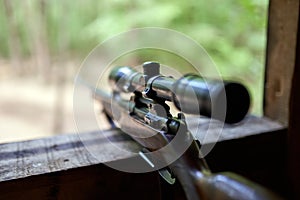 Hunting rifle with scope photo