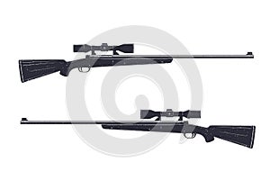 Hunting rifle with optical sight, sniper rifle photo