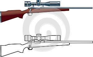 Hunting rifle with scope