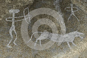 A hunting scene of an ancient man