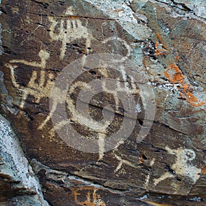 Hunting scenes palaeolithic Petroglyphs