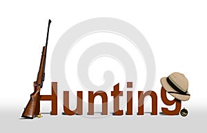 Hunting Sign with Rifle and Hat