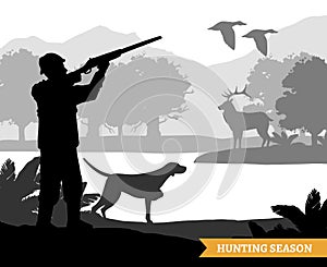 Hunting Silhouette Illustration