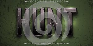 Hunting text effect, editable wild and camouflage text style