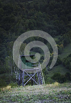 Hunting tower on the meadow