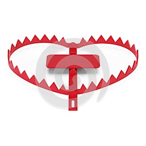 Hunting trap isolated on white background. Heart-shaped trap, love trap.