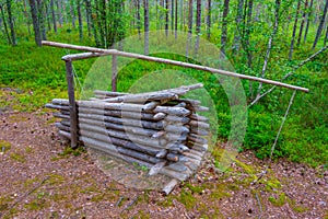 Hunting traps at Kierikki Stone Age Centre in Finland