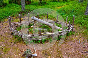 Hunting traps at Kierikki Stone Age Centre in Finland
