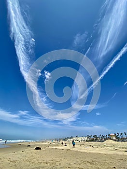 Huntington Beach coastline sky clouds