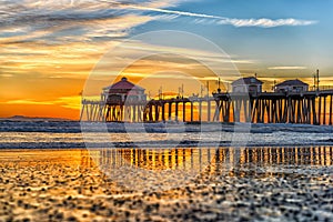 Huntington beach Pier at Sunset