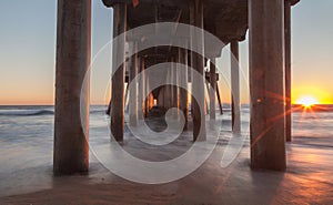 Huntington Beach pier at sunset