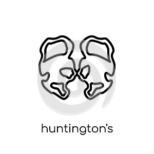 Huntington's disease icon. Trendy modern flat linear vector Hunt