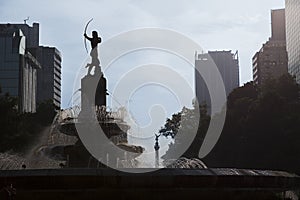 Huntress Diana Fountain (Fuente de la Diana Cazadora) in Mexico DF, Mexico